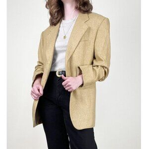 Vintage 100% Cashmere Ermenegildo Zegna Blazer Jacket Coat Woven Knit Oversized